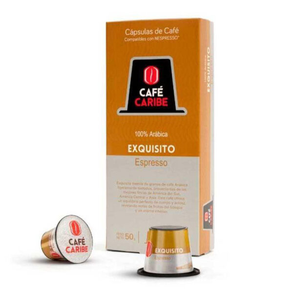 Café Espresso Exquisito , 10 cápsulas p/ Nespresso, marca Café Caribe