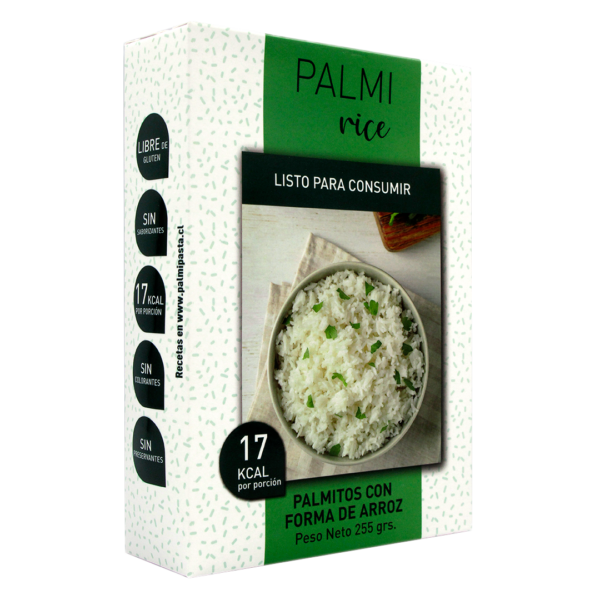 Arroz de Palmitos Low Carb Sin Gluten 255 grs Marca Palmipasta