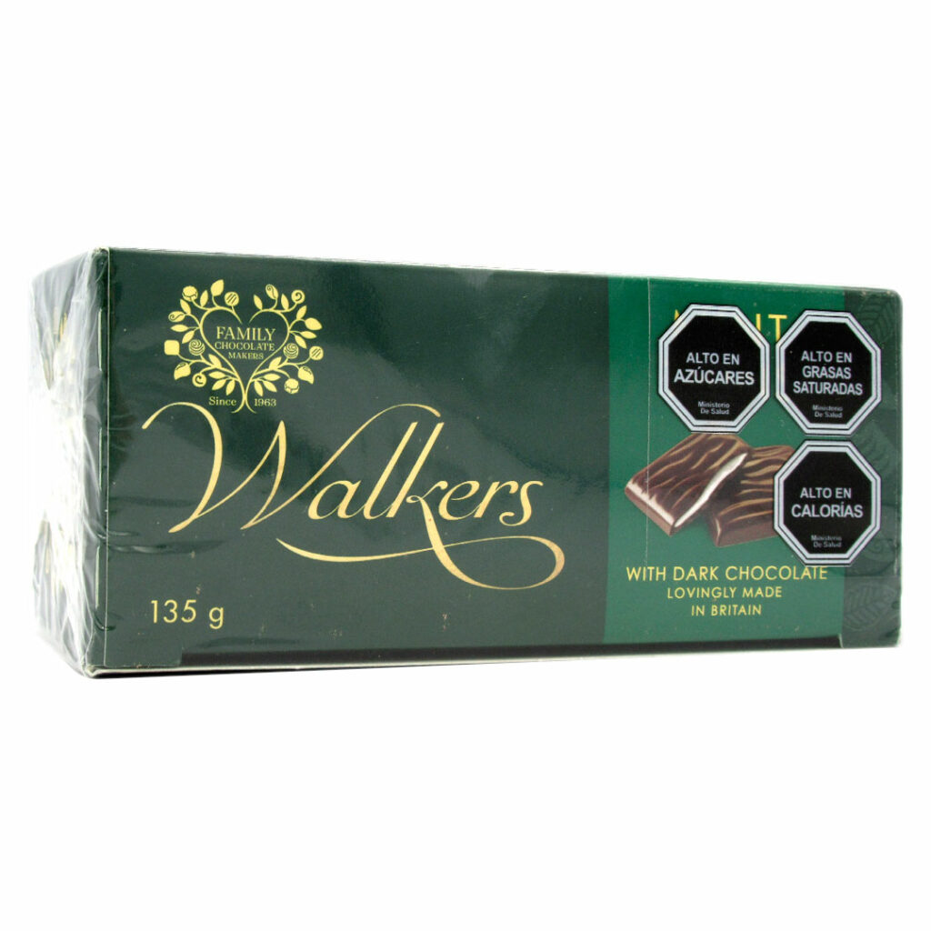Chocolates de Menta 65 Cacao,135 gr, Marca Walkers Tremus