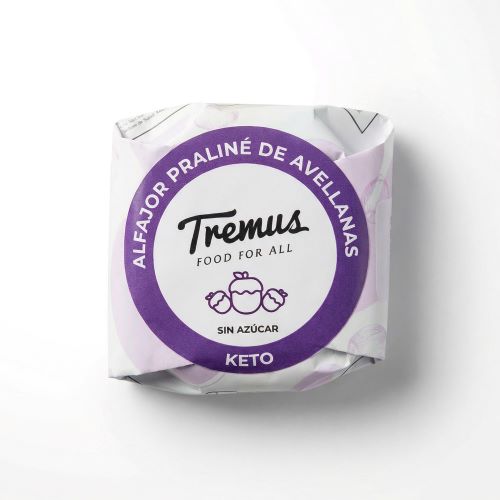 Alfajor con Praliné de Avellanas, Keto, Sin Azúcar Añadida, 65 g, Tremus