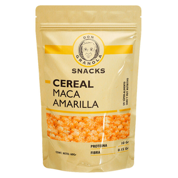 Cereal Maca Amarilla Bajo en Grasa Libre de Grasa 100 grs Marca Don Granola