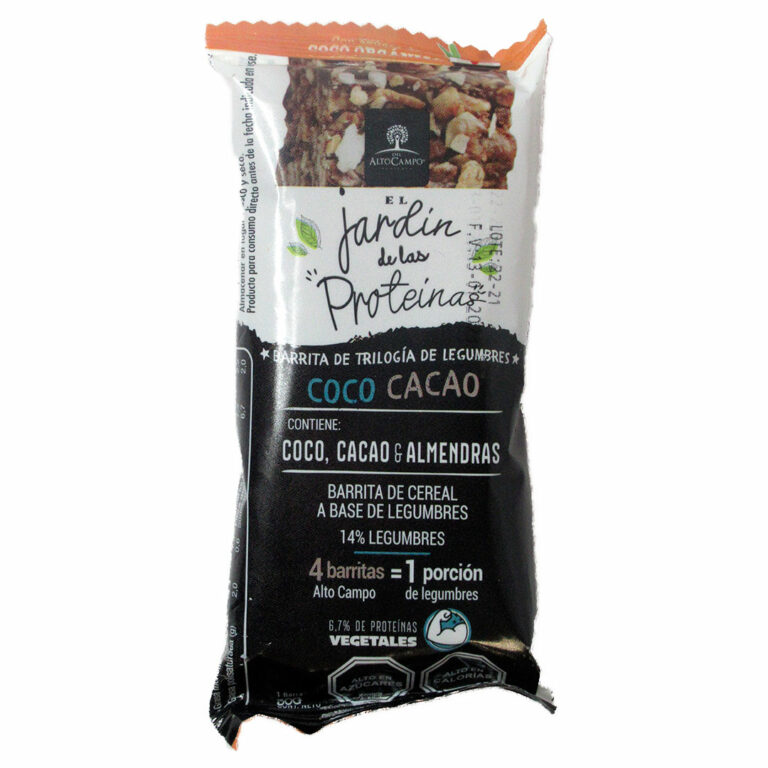 Barra De Cereal A Base De Legumbres Coco Cacao Organico 30 Grs