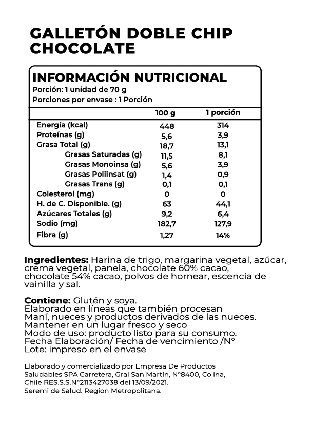 GALLETON DOBLE CHIP DE CHOCOLATE