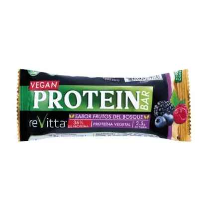 Barra de Proteína sin Gluten sin Lactosa Sabor Frutos del Bosque 60gr Marca Revitta