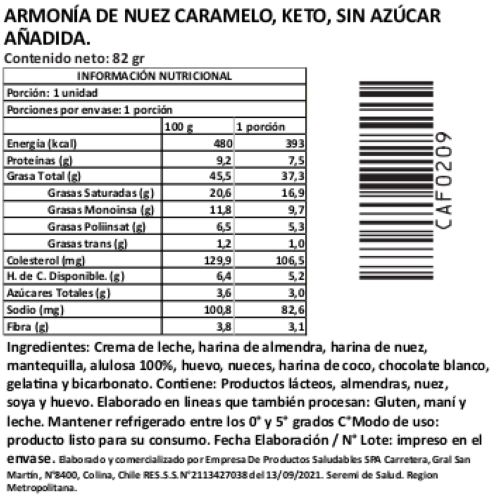 Armonía de Nuez y Caramelo, Sin Azúcar Añadida, Keto, 82 g, Tremus 3 Armonía de Nuez y Caramelo, Sin Azúcar Añadida, Keto, 82 g, Tremus - Imagen 3