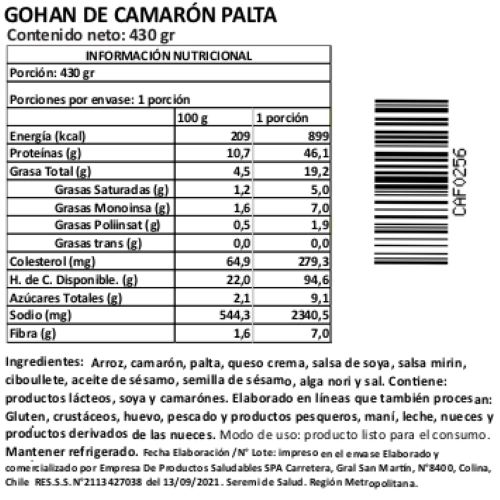 Gohan Camarón Palta, 430 g, Tremus 2 Gohan Camarón Palta, 430 g, Tremus - Imagen 2