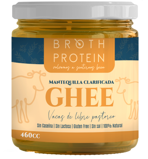 Mantequilla Ghee Libre de Lactosa y gluten 460 cc Marca Broth Protein