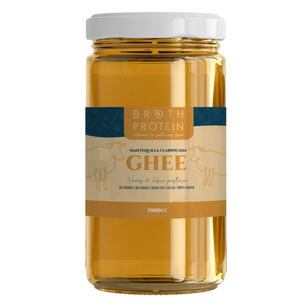 Mantequilla Ghee Libre de Lactosa y gluten 1000 cc Marca Broth Protein