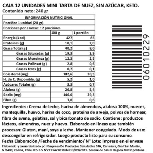 Caja 12 Mini Kuchen de Nuez Keto, Sin Azúcar Añadida, 240 g, Tremus 3 Caja 12 Mini Kuchen de Nuez Keto, Sin Azúcar Añadida, 240 g, Tremus - Imagen 3