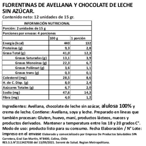 Galletas Florentinas Avellan y Chocolate de Leche, Keto, Sin Azúcar Añadida, 180 g, Tremus - Imagen 4