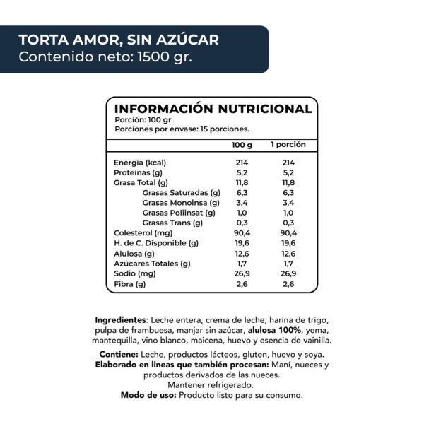 Torta Amor, Sin Azúcar Añadida, 1500 g, Tremus 7 torta amor sin azuucar anaadida 1350 g tremus 4