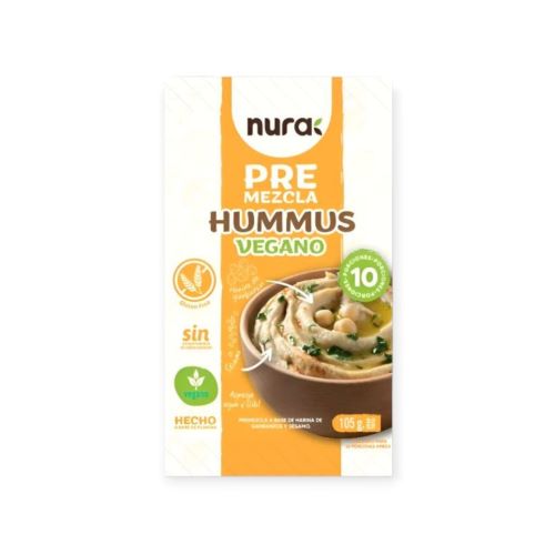 Premezcla Hummus Vegano Sin Gluten Sabor Original 105 grs marca Nura