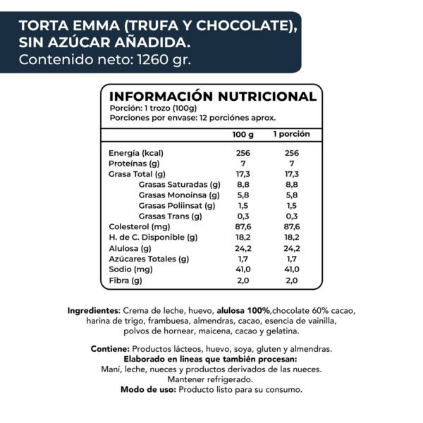 Torta Trufa Bitter y Frambuesa, Sin Azúcar Añadida, 1260 g, Tremus 7 torta emma trufa bitter y frambuesa sin azuucar anaadida 1260 g 4