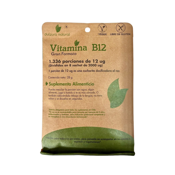 Vitamina B12 1336 porciones 2000 ug Marca Dulzura Natural