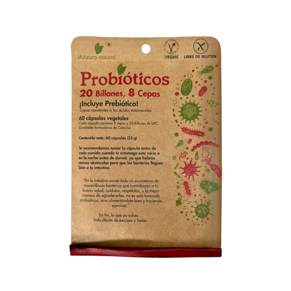 Probioticos 20 Billones 8 cepas Marca Dulzura Natural
