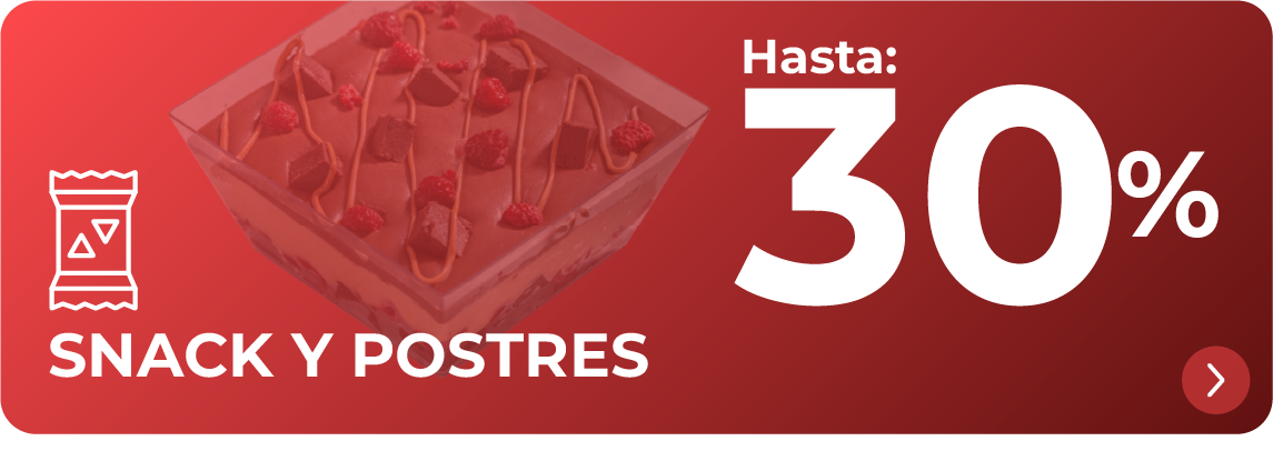 Inicio 18 Snack y Postres - Hasta 30% de descuento