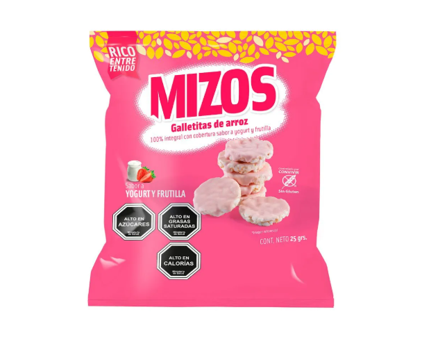 Galletas de arroz Sabor Yogurt Frutilla 25 grs marca Mizos 1 Galletas de arroz Sabor Yogurt Frutilla 25 grs marca Mizos