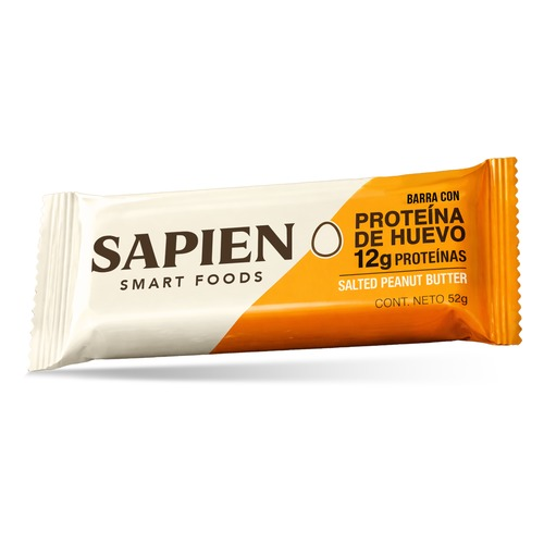 Barra de Proteina de Huevo Sabor Salted Peanut Butter 52 gr Marca Sapien